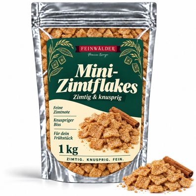 Feinwälder® Mini-Zimtflakes 1 kg Frühstückscerealien, Vollkorn Zimt Flakes