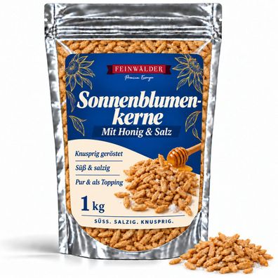 Feinwälder® Sonnenblumenkerne geröstet mit Honig & Salz 1 kg Beutel, Knabberkerne