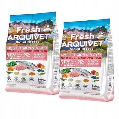 Arquivet FRESH Halbfeuchtes Hundefutter mit Lachs und Pute 2x2,5kg