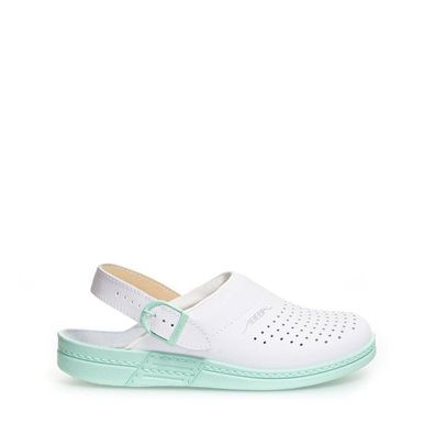 Abeba Damen Berufsschuhe Berufs-Clog The Original – Glattleder, Silver Point,