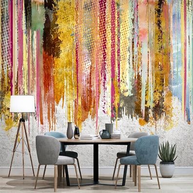 Fototapete Abstrakt Bunt Farben Kunst Wandtapete Wandbild Wohnzimmer Modern 4956