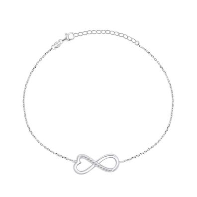 Fashion silver bracelet with zircons BRC47W