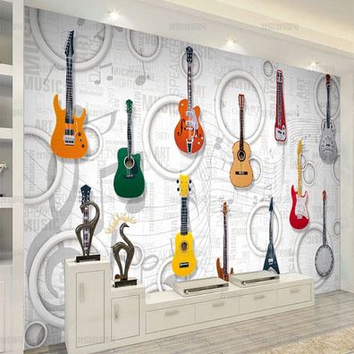 Fototapete Musikinstrumente Gitarre Musik Wandbild Wohnzimmer Dekoration XX 4958