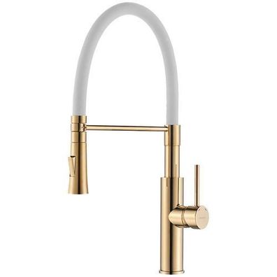 Küchenarmatur Wasserhahn SHIRE Küchenmischer für Küche in Weiß-Gold Spültischarmatur