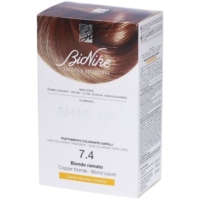 BioNike Shine On, permanente Haarfarbe, 7,4 Kupferblond, 145 ml