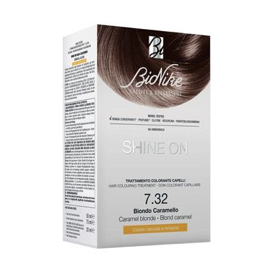 BioNike Shine On, permanente Haarfarbe, 7,32 Karamellblond, 145 ml