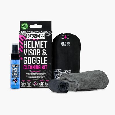 Muc-Off Visor Lens & Goggle Cleaning Kit V2 - Reinigungsset mit 30 Milliliter Spray,