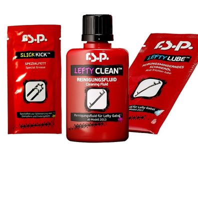 RSP Lefty Ocho Service Kit - 50ml Clean, 10ml Lube, 8g Slick Kick Wartungsset fér Can