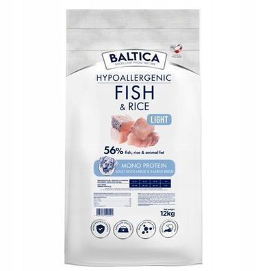 Baltica Nutraceutic Hypoallergenes Trockenfutter für Hunde mit Fisch und Reis, 12 kg