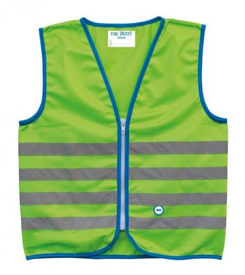 Wowow Sicherheitsweste Fun Jacket fér Kinder grén mit Refl Streifen M