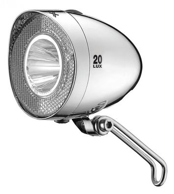 XLC Retro LED Fahrrad-Scheinwerfer, batteriebetrieben, 20 Lux, StVZO-zugelassen, Chro