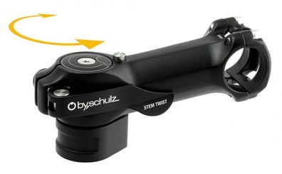by, chulz Vorbau Twist SDS 115 mm ß 31,8 mm schwarz - platzsparender Fahrradvorbau mi