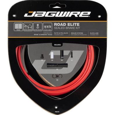 Jagwire Road Elite Sealed Bremszugset Rot - Sealed Brake fér SRAM & Shimano