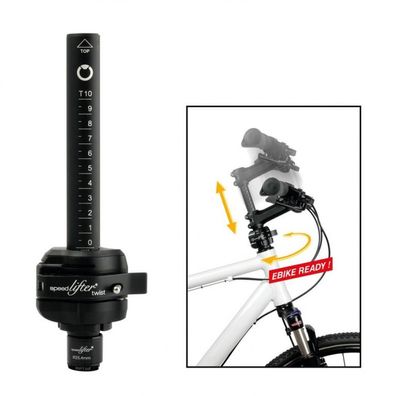Lenkerverstellung Speedlifter Twist T6 ß24,5mm, Hélse 39,5mm, schwarz, 6cm