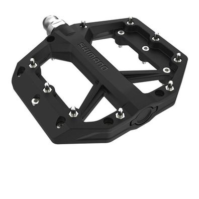 Shimano Pedal PD-GR400 Schwarz Flat Pedal - griffige Trail-Plattform, Schwarz