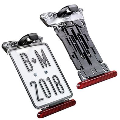 Busch & Méller Kennzeichenhalter E-Bike, mit Récklicht, Bremslicht, Kennzeichenbeleuc