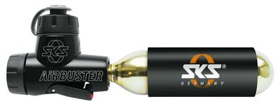 SKS Airbuster CO2-Kartuschenpumpe mit Aluminiumgehäuse - Adapter - Druckdosierventil