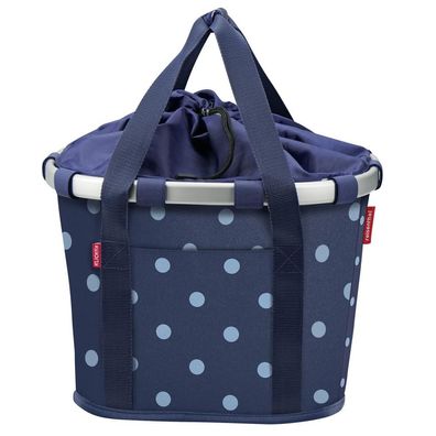 KLICKfix Bikebasket Reisenthel Mixeddots Blue - Fahrradkorb 28x26x35 cm mit Adapter