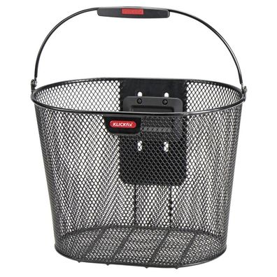 KLICKfix Fahrradkorb Oval Plus hoch schwarz 25x36x27 cm