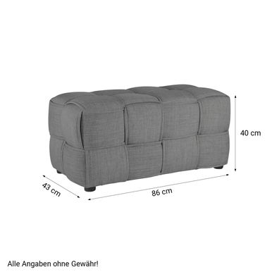Sitzhocker Grau 2-Sitzer Sitzwürfel Polsterhocker Würfelhocker Hocker 1927