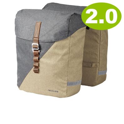 Racktime Doppeltasche Heda 2.0 desert sand dust grey - 24L Fahrradtasche - Dreifachta