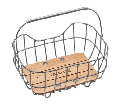 racktime BASKIT BREEZE 2.0 Gepäckträgerkorb 25L Silber - Fahrradkorb mit Snapit Syste