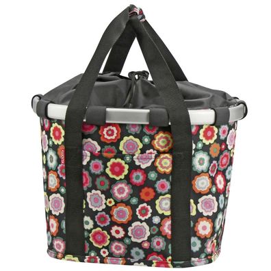 KLICKfix Fahrradkorb Fahrradtasche Bikebasket Reisenthel happy flowers 28x26x35 cm
