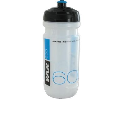 VAR Trinkflasche 600 ml transparent-blau - BPA-frei, nur 10 g, fér Fahrradlaschenhalt