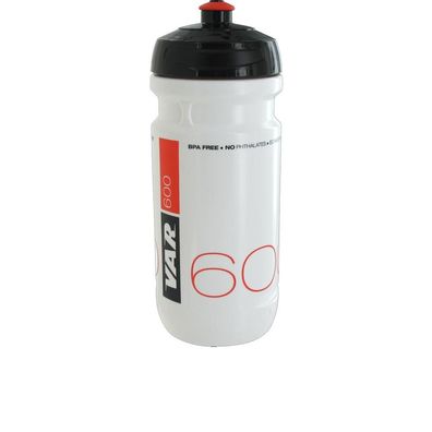 VAR Trinkflasche 600 ml BPA-frei Weiß-Rot - Leichte Fahrradlasche fér Radfahrer