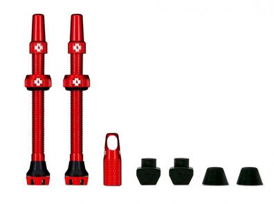 Muc-Off Tubeless Valve Kit V2 44 mm Rot - Ultraleichtes 7075-Aluminium fér MTB & Renn