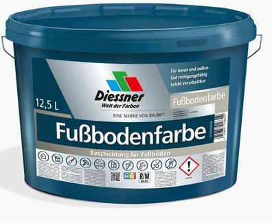 Diessner Fußbodenfarbe 12,5 Liter Kieselgrau