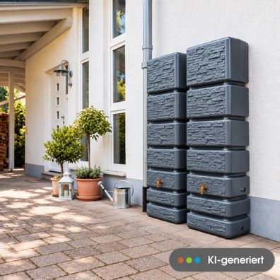 2x 350L GRAF SLIM Stone Decor Set 1840x600x390cm