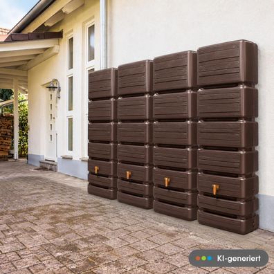 4x 350L GRAF SLIM Wood Decor Set 1840x600x390cm