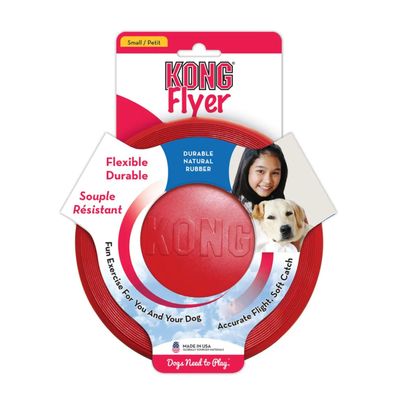 KONG Flyer, S - 18 cm - Frisbee aus robustem Kong Classic Gummi