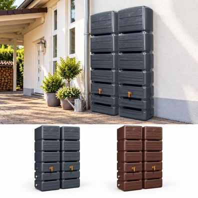 2x 350L GRAF SLIM Wood Decor Set 1840x600x390cm