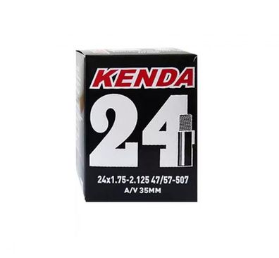 KENDA Fahrradschlauch 24x1.75-2.125 Zoll (47/57-507) mit Autoventil (AV) 35 mm, kompa