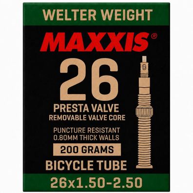 Maxxis WelterWeight Schlauch 26 x 1,50-2,50 Zoll - 40/63-559, SV 48 mm