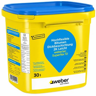 weber. tec Superflex 10 Bitumendickbeschichtung 30 L