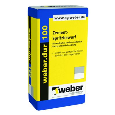 weber. dur 100 Zement-Spritzbewurf 3mm naturgrau 30kg - Lieferform: 1