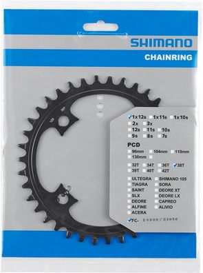Shimano Kettenblatt SM-CRE80-12 38Z fér E-BIKE Systems - Effizienter Antrieb fér E-MT