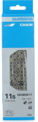 Shimano E8000 11-fach E-Bike Kette 138 Glieder Silber - leiser, langlebiger Antrieb
