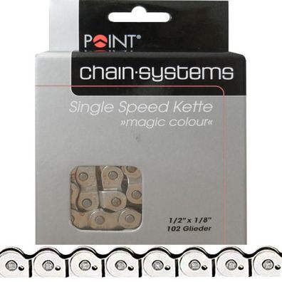 Point Kette Magic Colour CP fér Single Speed 1/2 x 1/8Zoll 102Glieder 6,6mm