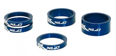 XLC A-Head Spacer-Set AS-A02 3 x 5, 1 x 10, 1 x 15mm, 1 1/8" blau