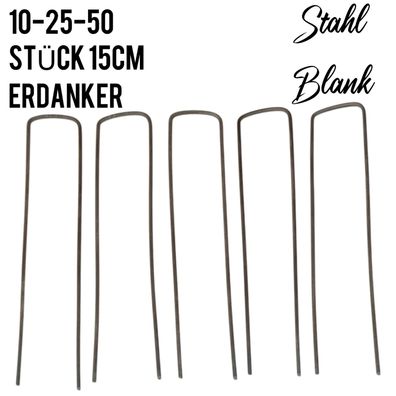 Erdanker Bodenanker Zelthering Zeltnagel Erdnagel Unkrautvlies Anker blank 10-50 Stck
