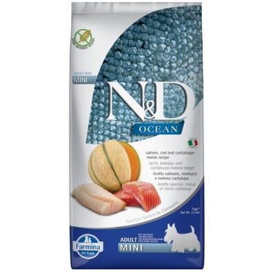 Farmina N&D OCEAN DOG Lachs Kabeljau Melone Trockenfutter für Hunde 7 kg