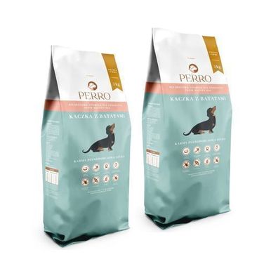 PERRO Ente mit Süßkartoffeln für kleine Erwachsene 2x3kg