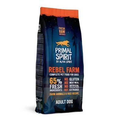 Alpha Spirit Rebel Farm Trockenfutter für Hunde, 65 % Fett, 12 kg
