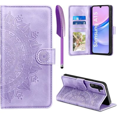 EASDNB Hülle A15 5G/4G Hellviolett in Lederoptik