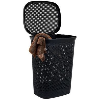 Wäschekorb aus Kunststoff, schwarz, 60 l