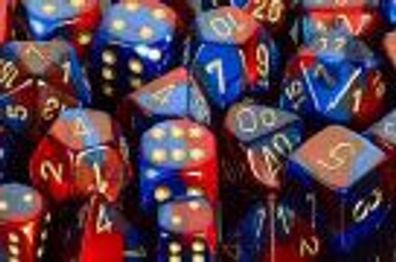 Gemini 16mm d6 Blue-red w/gold Dice Block (12 dice)